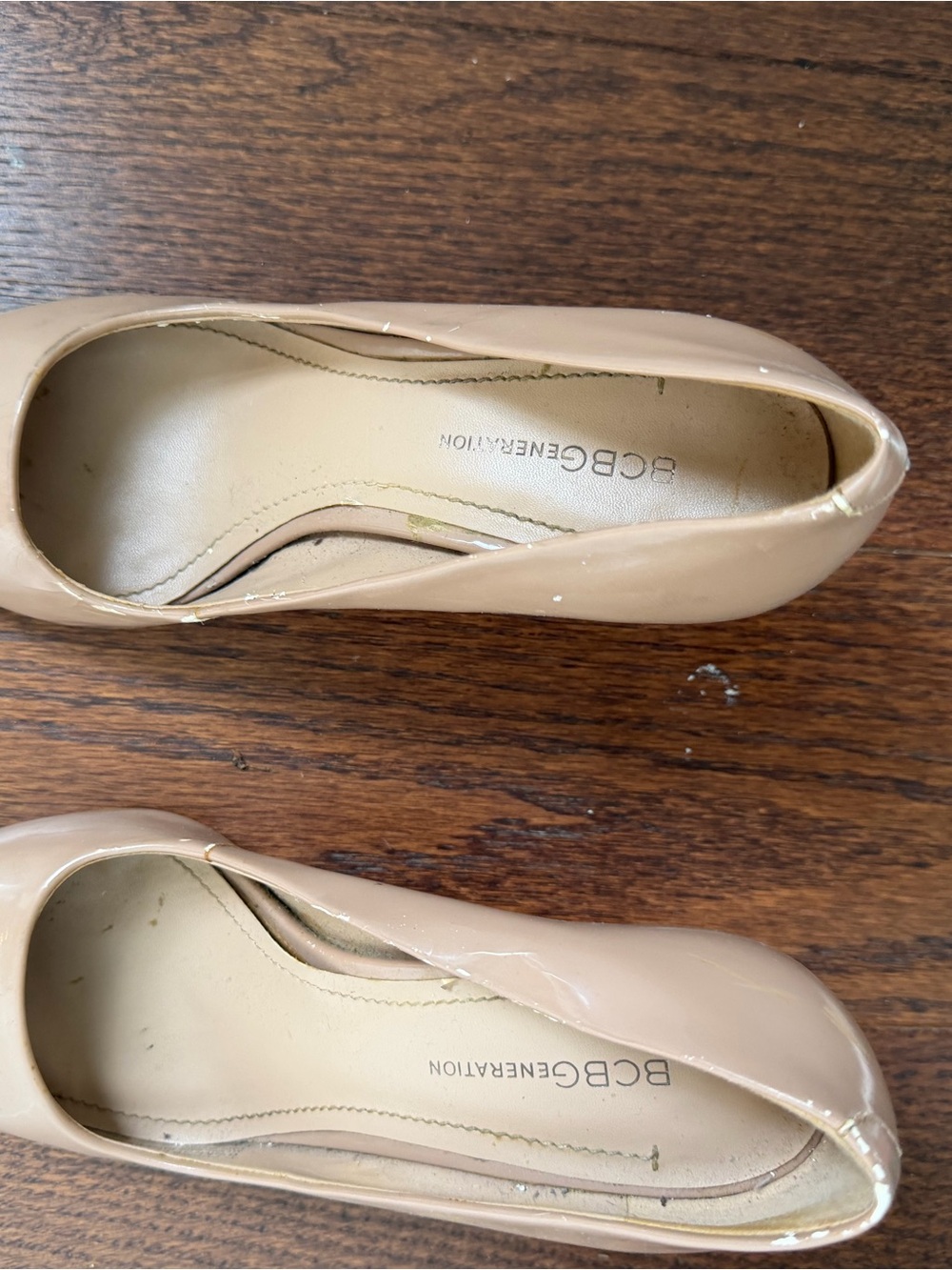BCBGeneration Beige Patent Leather Women's Heels